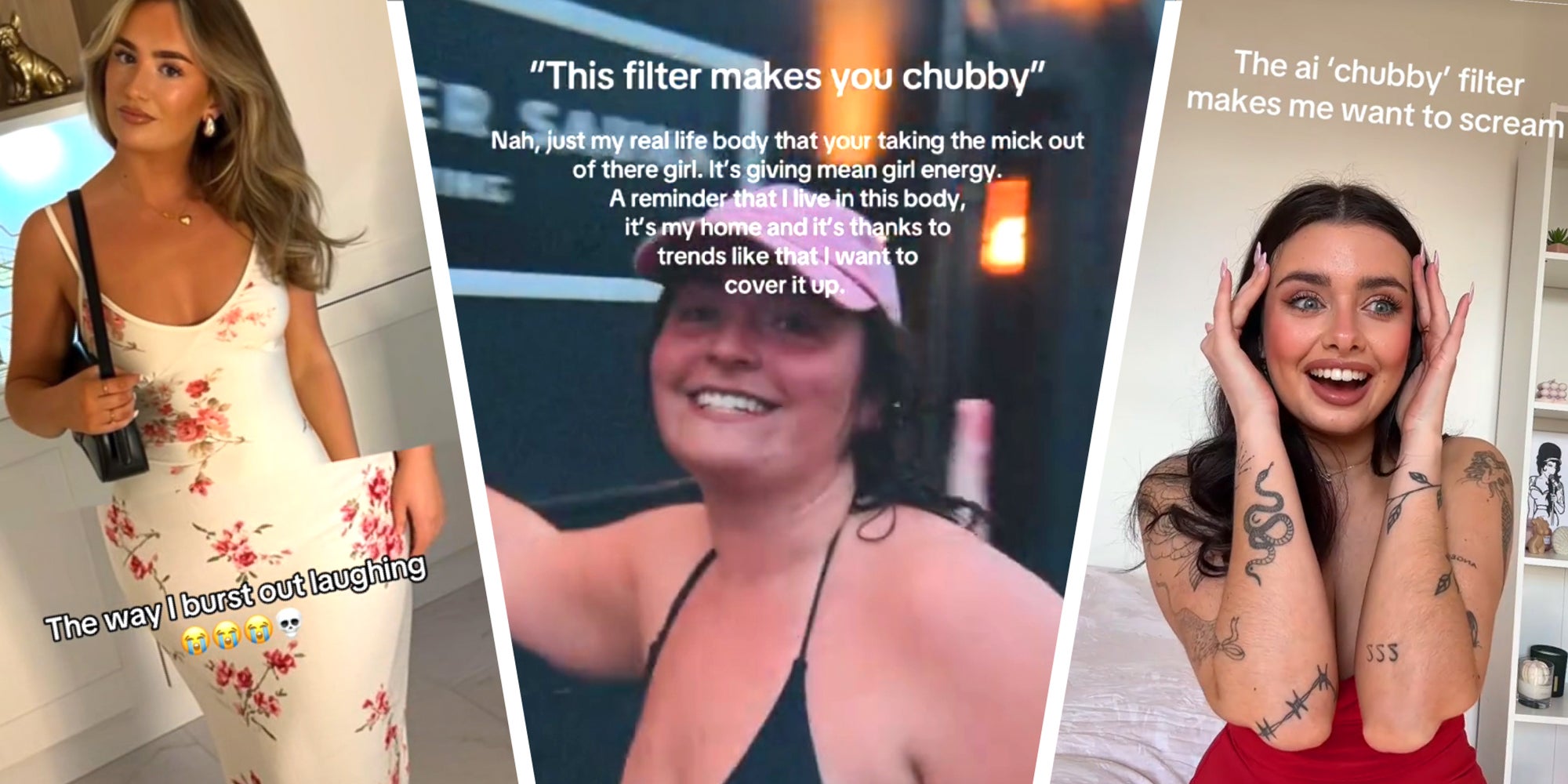 3 panel image of 3 women sharing on Tiktok about the trend.