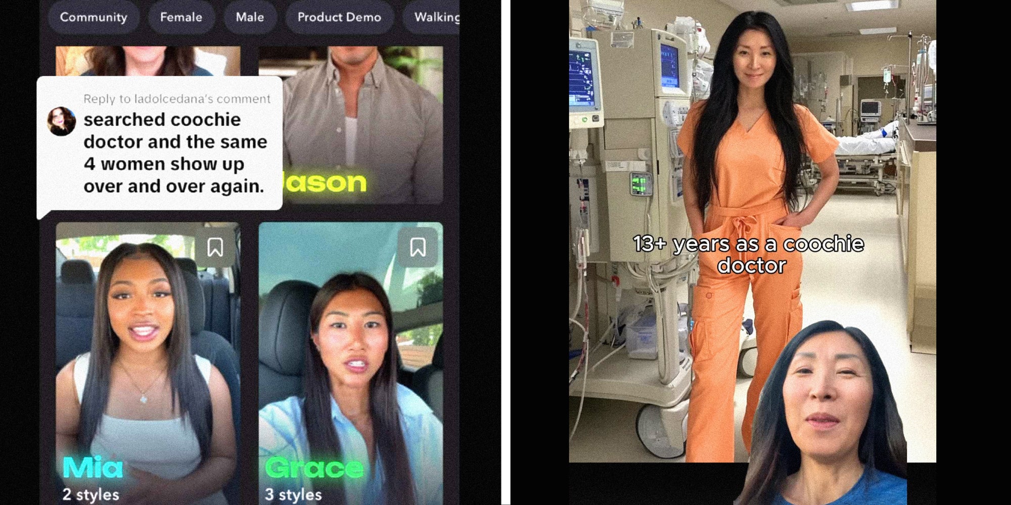 2 panel image showing screen grabs from TikTok posts.