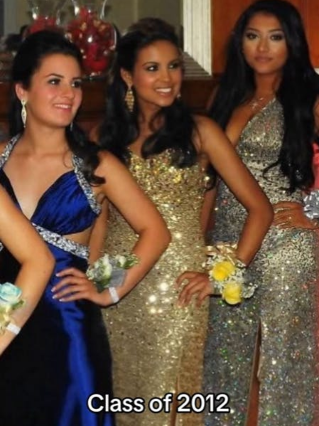 Screenshot from a TikTok video showing millennial prom dress