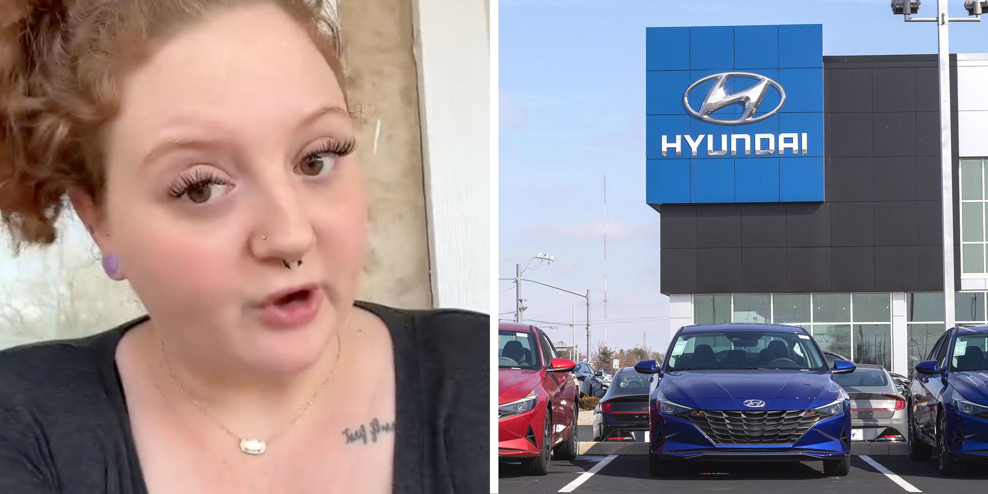 Screenshot of Tiktok user @wmjhm1006; Photo of a Hyundai Dealership.