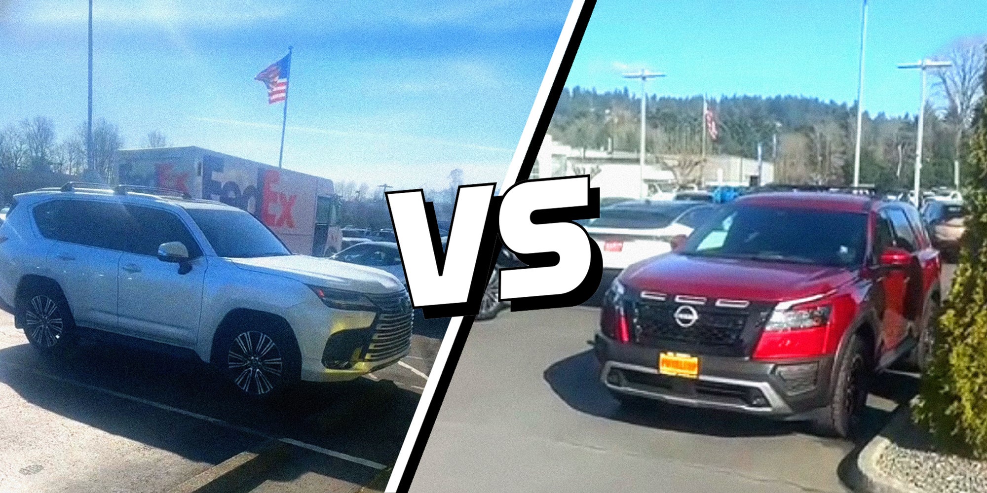 2 panel image: on the left is a Lexus vehicle and on the right is a Nissan vehicle.