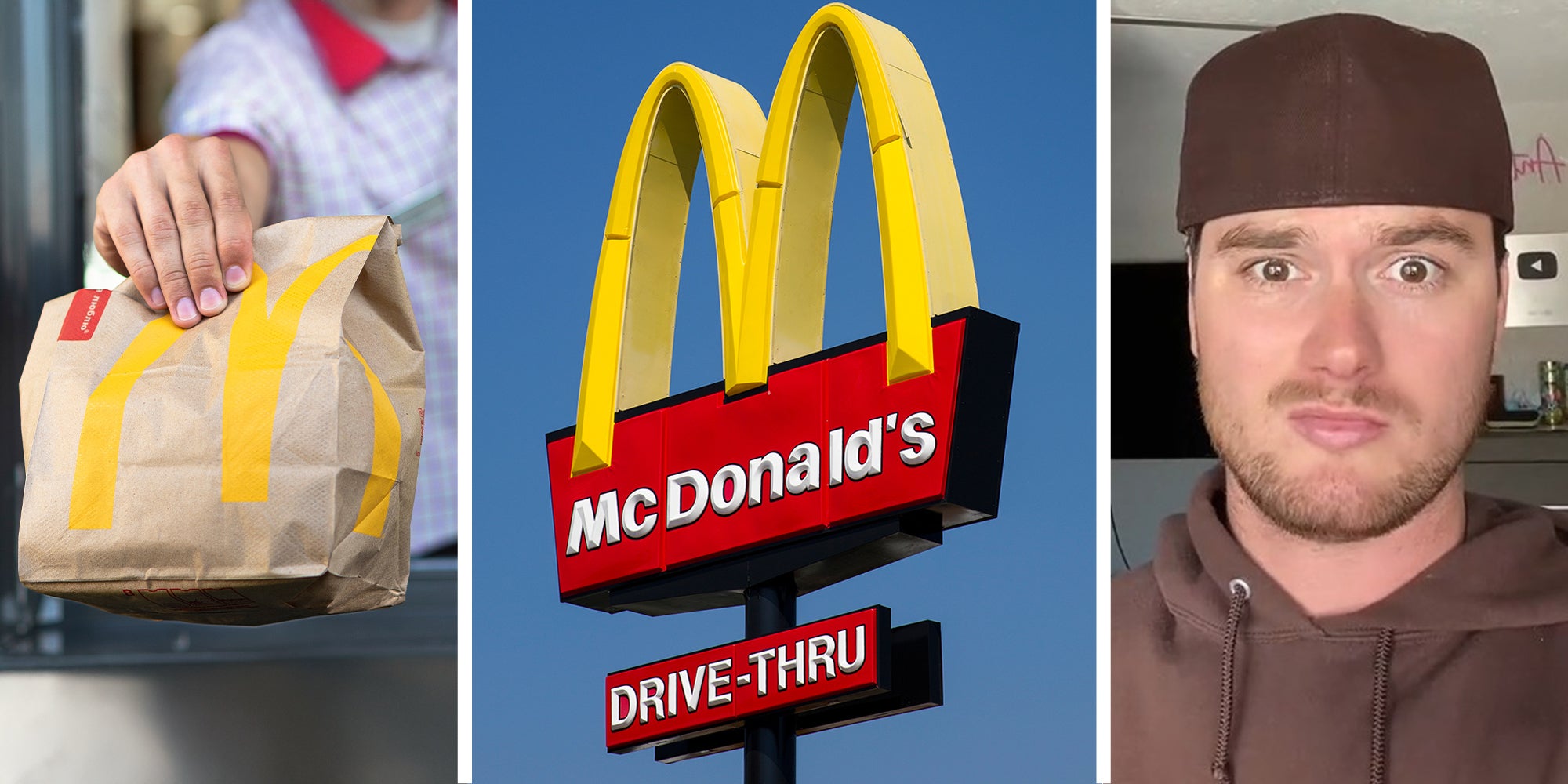 McDonalds Meal(l) Mcdonalds Sign(c) Man shares secret menu order from mcdonalds(r)