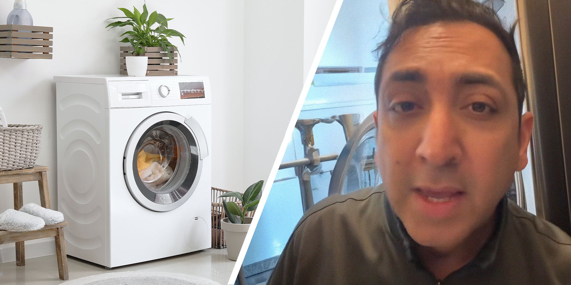 Washing Machine door(l) Doctor shares information about washing machines(r)