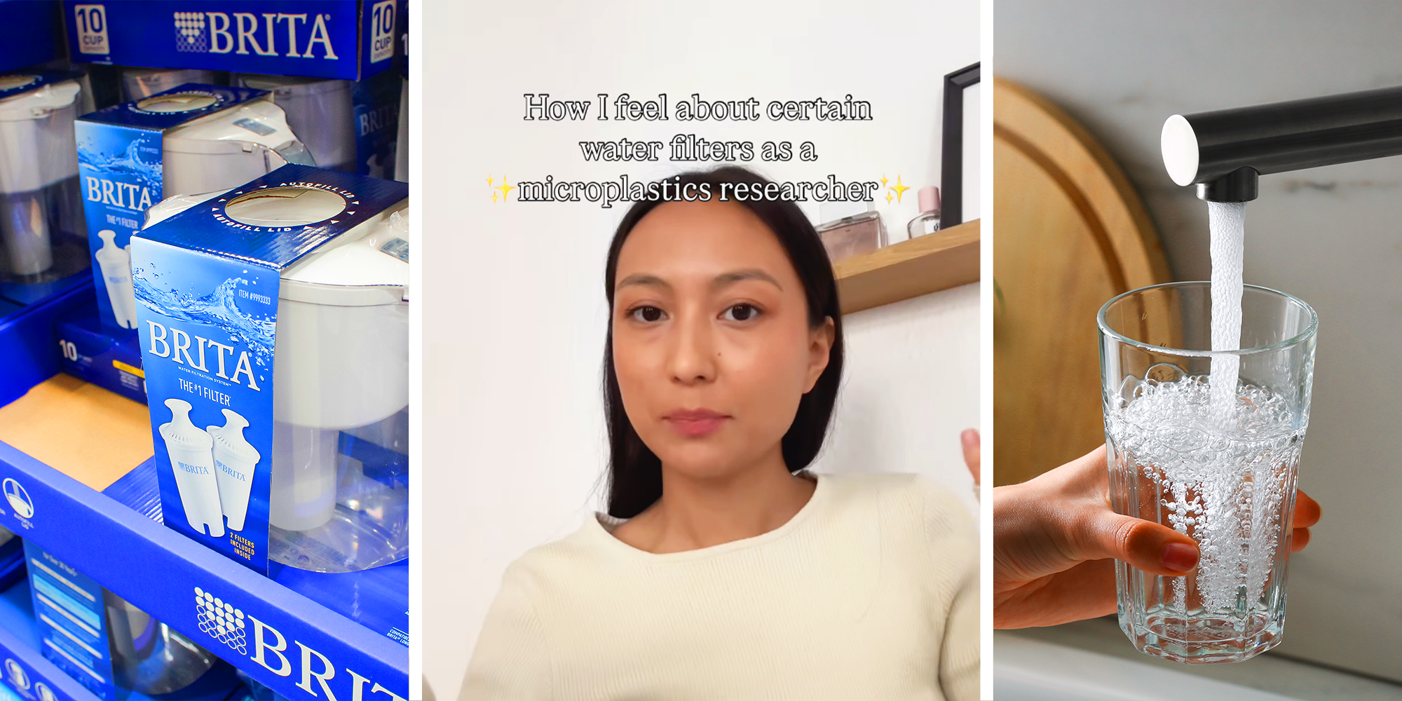 Women explains which water filter is the best way to avoid microplastic