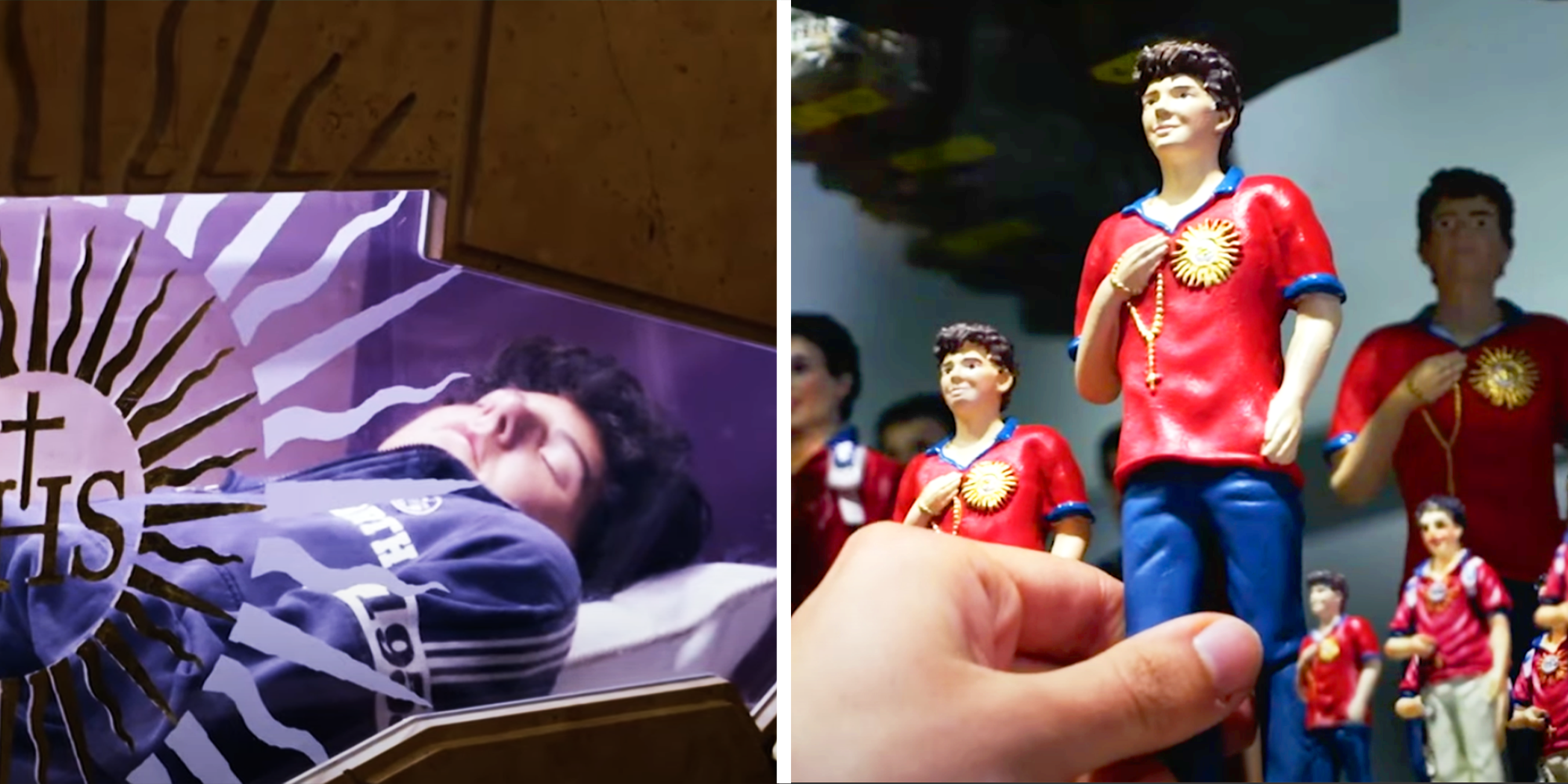 A boy's body lays in display to public, as he becomes a well known figure in religion for the new generation. They also created a merch line for him