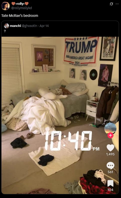 Screenshot from an X post related to tate mccrae morgan wallen