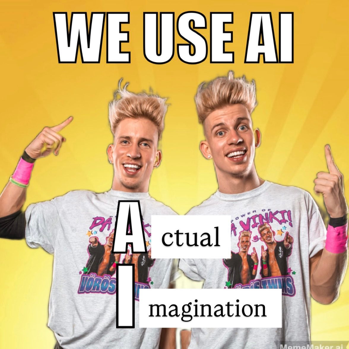 Actual Imagination meme featuring the Da Vinki twins.