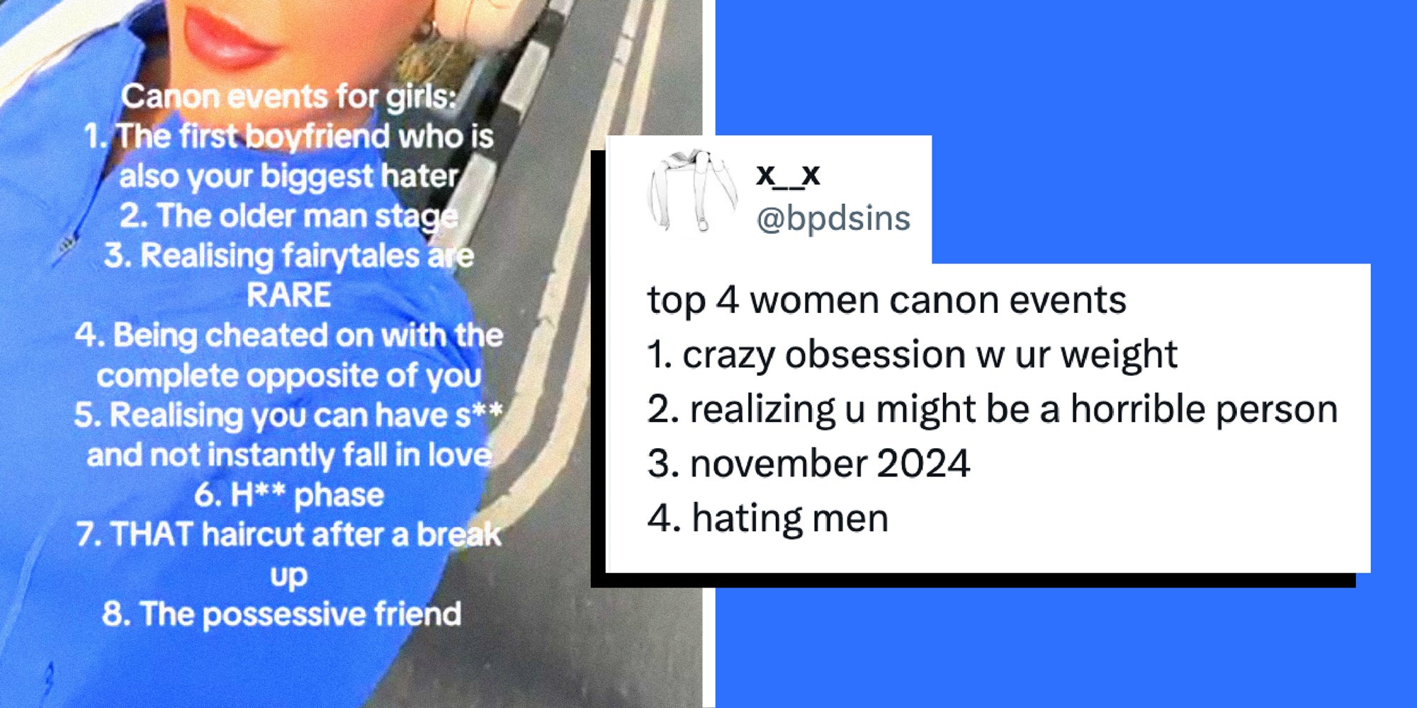 A person walking with headphones on. Text over is titled: Canon events for girls.