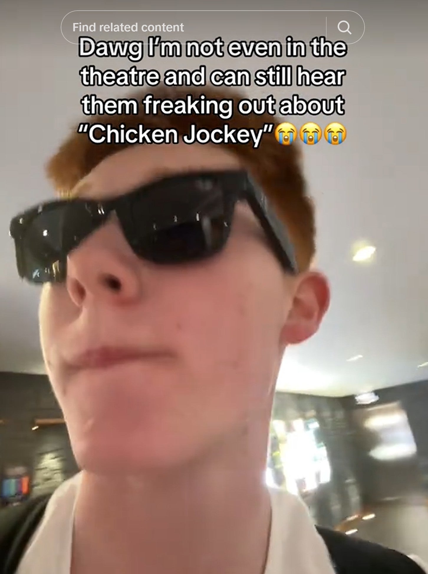 'dawg i'm not even in the theater and can still hear them freaking out about chicken jockey'