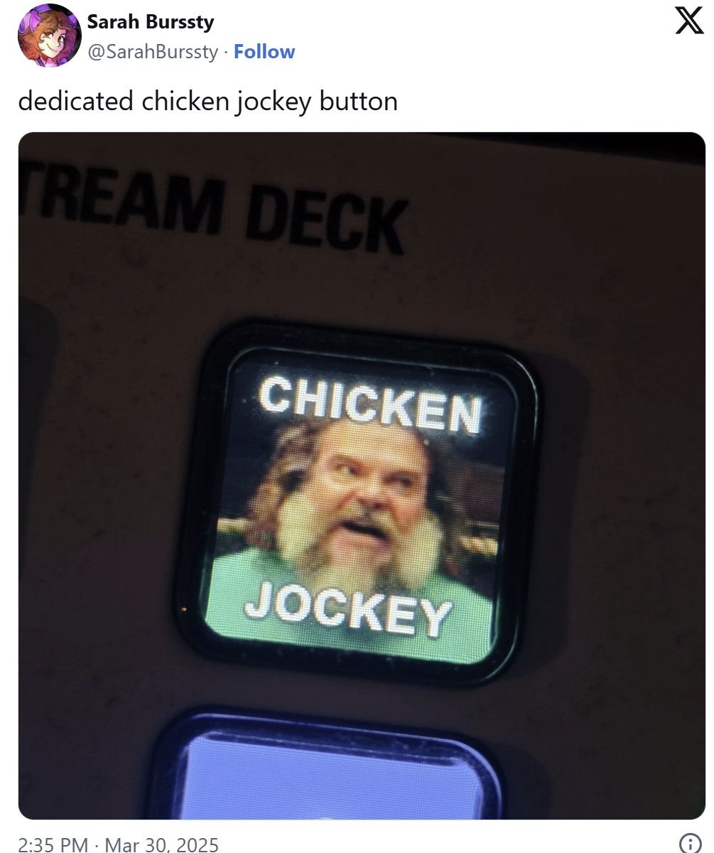 chicken jockey stream deck button
