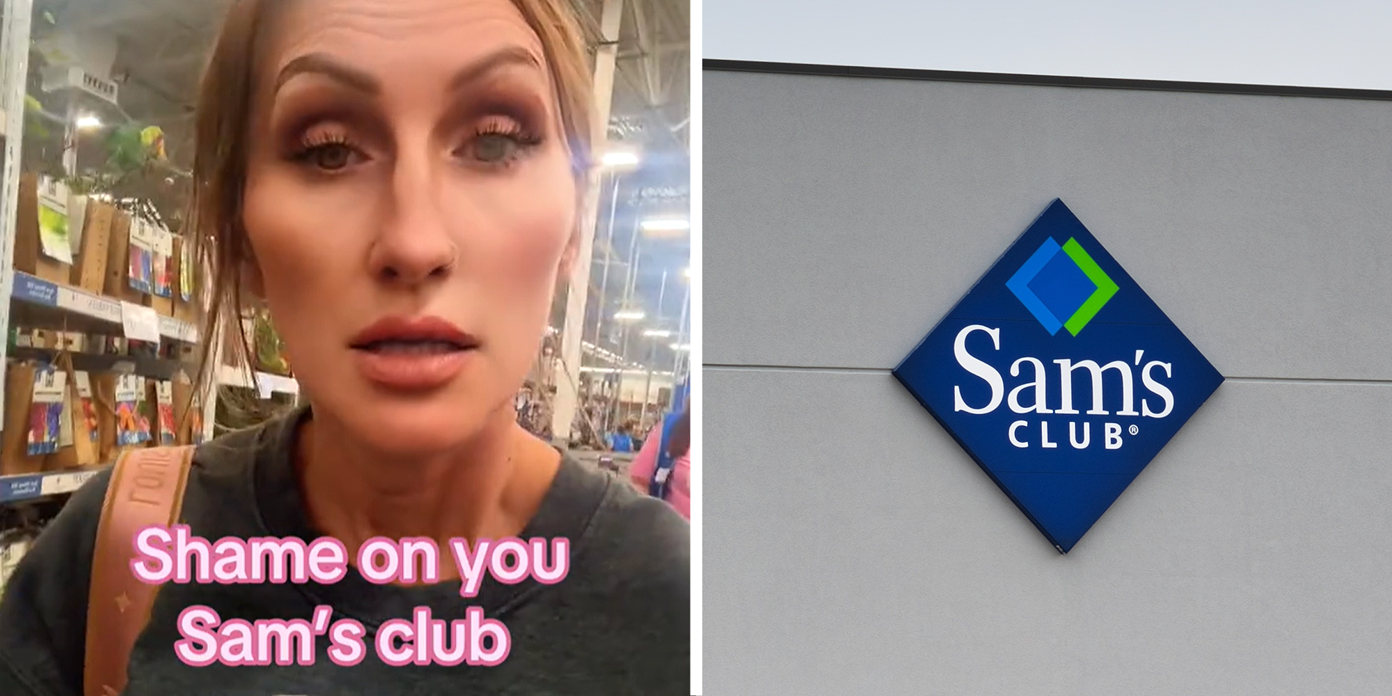 woman saying 'shame on you sam's club'
