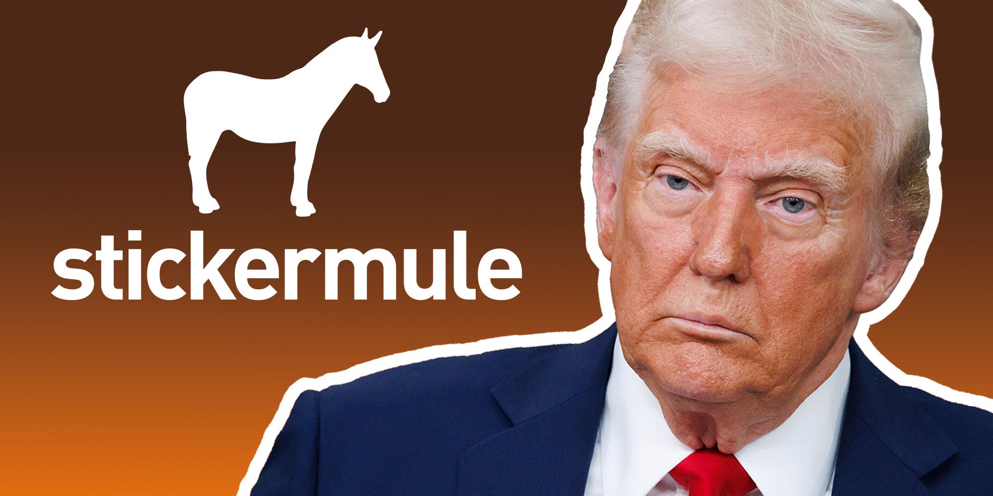 sticker mule logo, donald trump