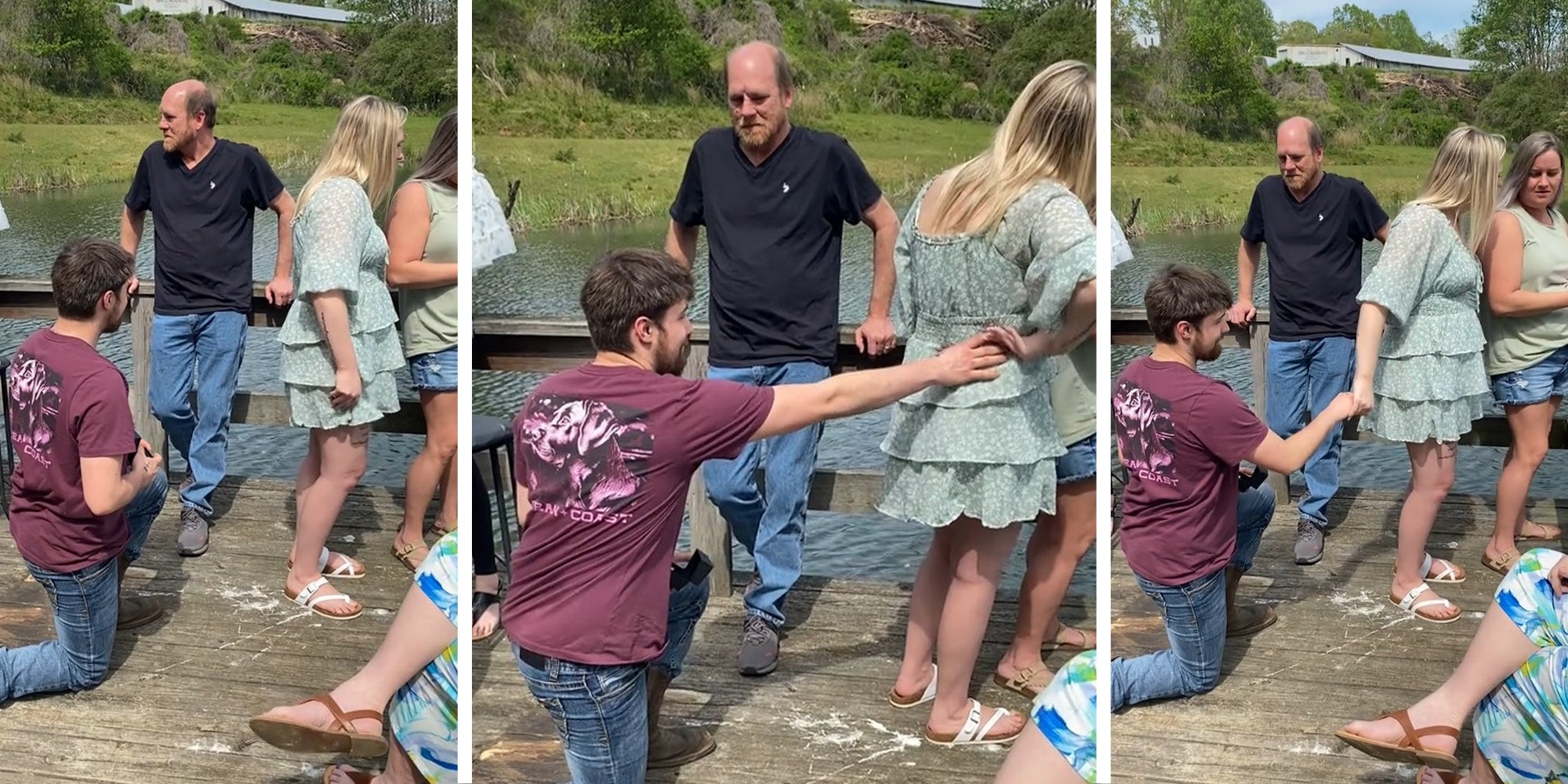 man asking woman to marry in Viral Proposal video from tiktok platform