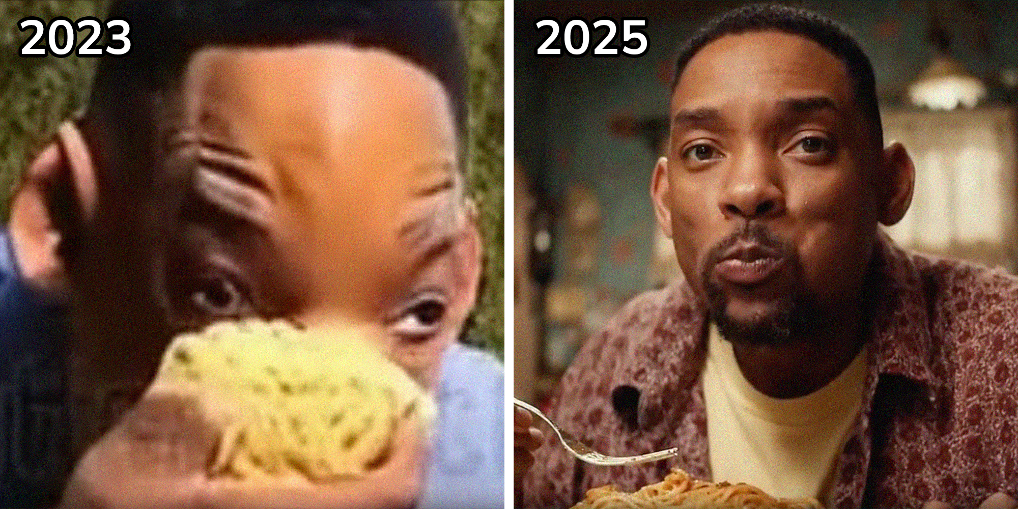 will smith eating spaghetti update 2025