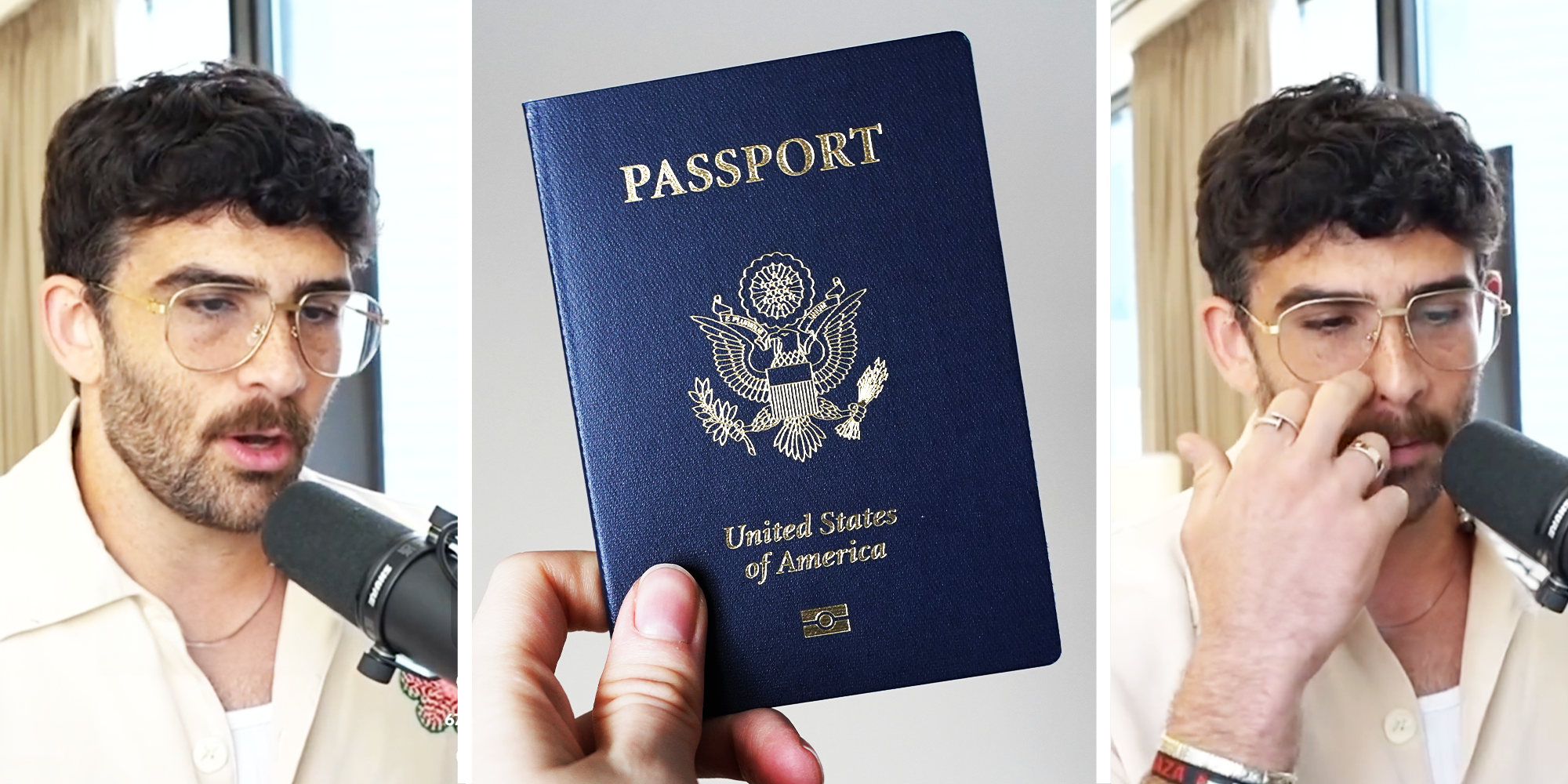 3 Panel Image, Hasan Piker and Passport