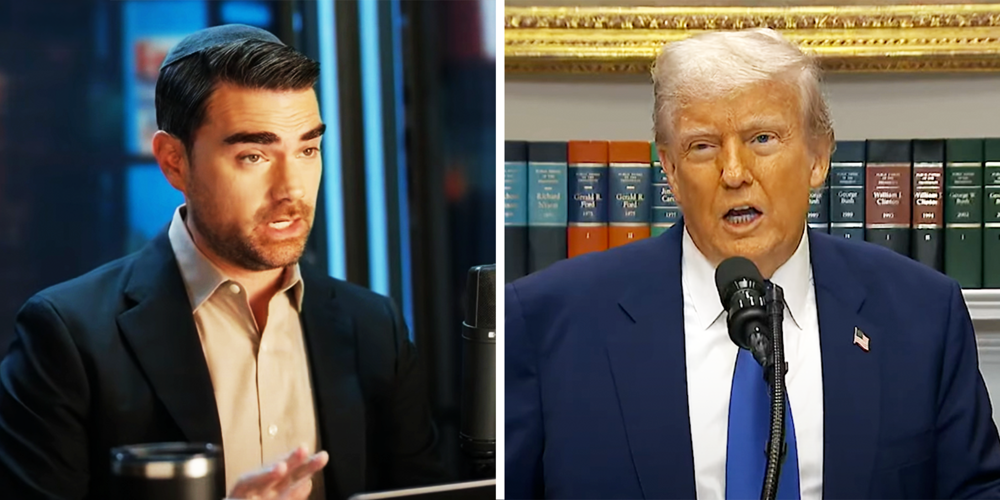 2 Panel image of Ben Shapiro and President Trump