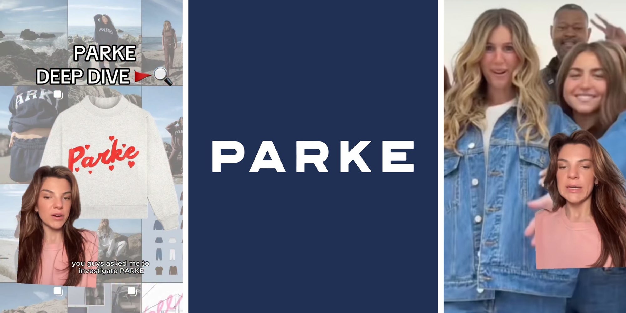 3 panel image showing the Parke logo and a person explaining on the sides.