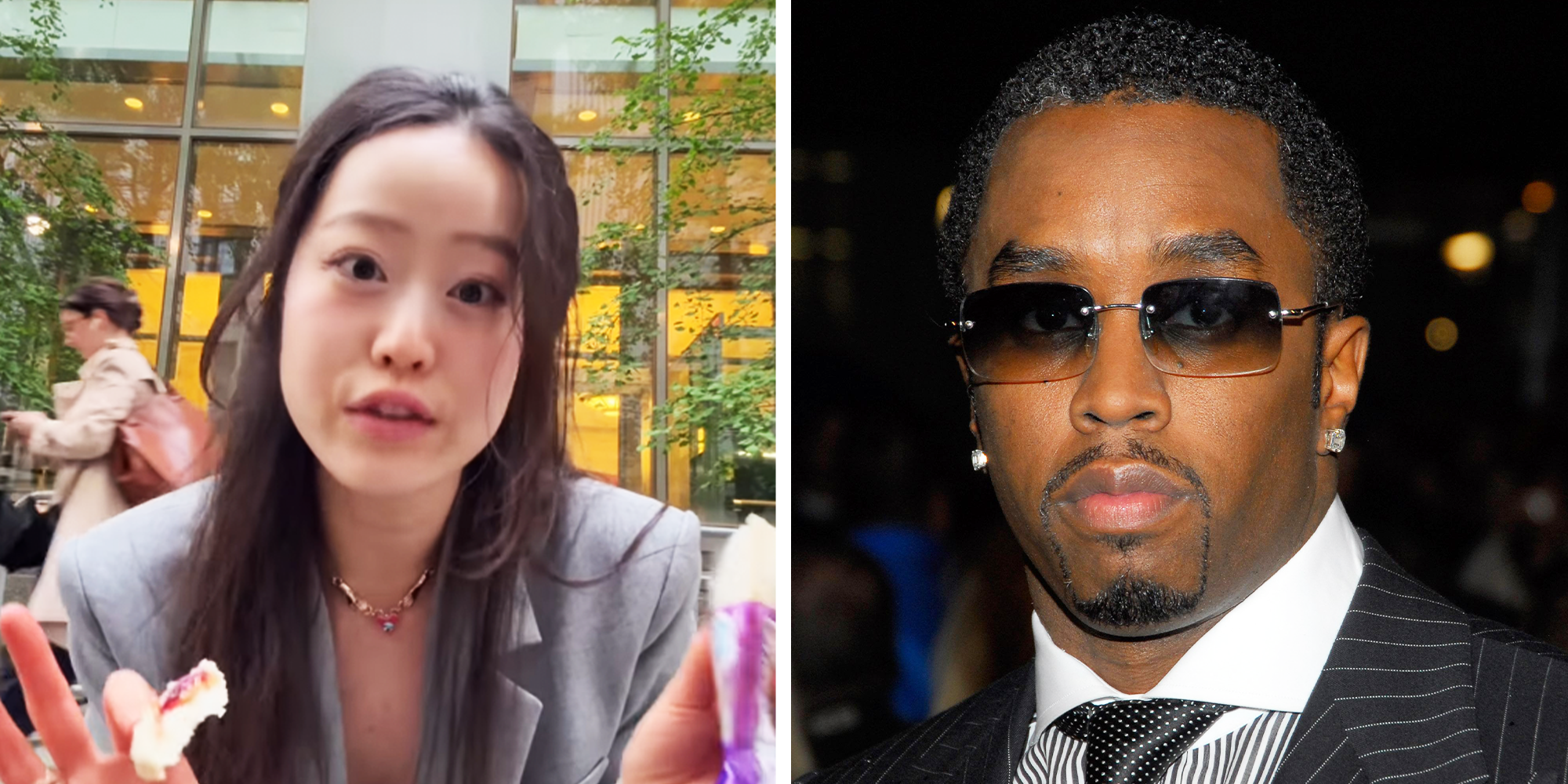 2 Panel Image, Stephanie Soo a youtuber and P Diddy