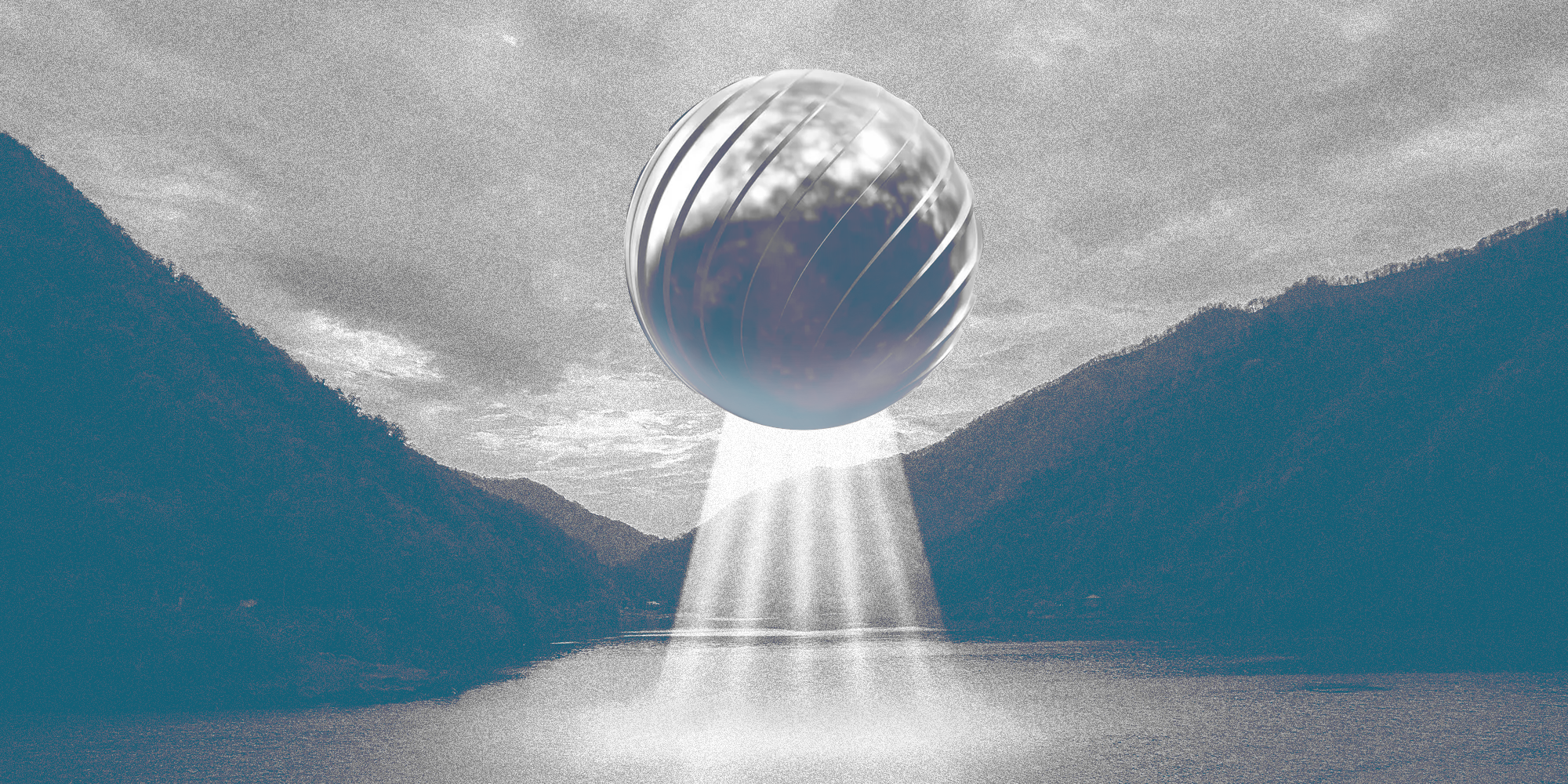 New spherical object with UFO beams coming out