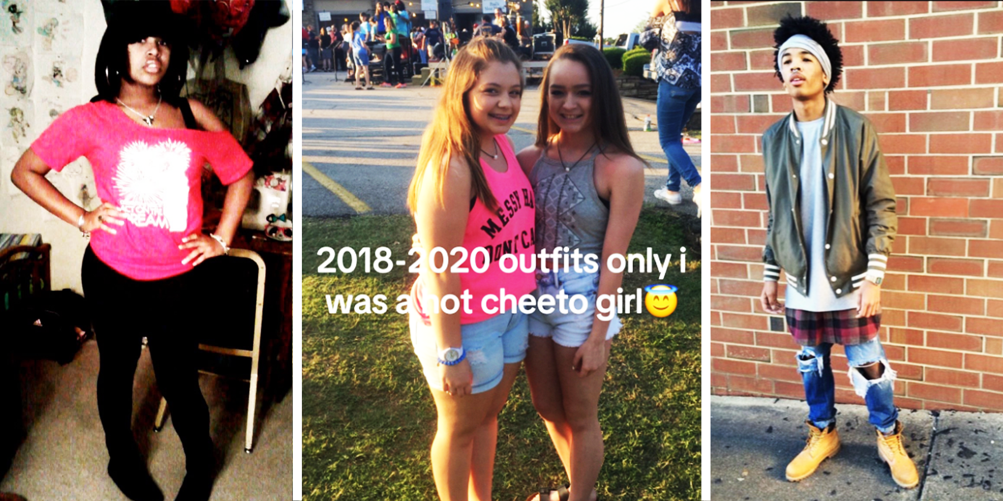 3 Panel image of teens in bright 2010 fashion