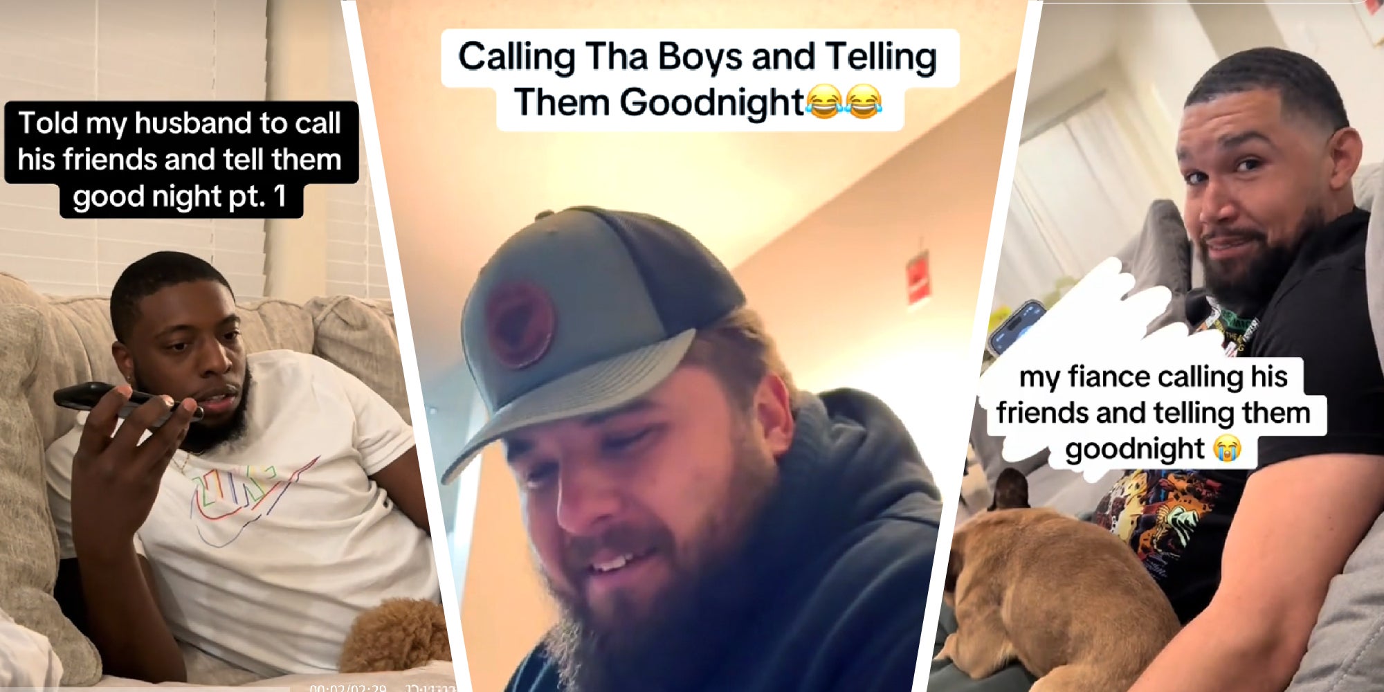 3 panel image of examples of the TikTok trend