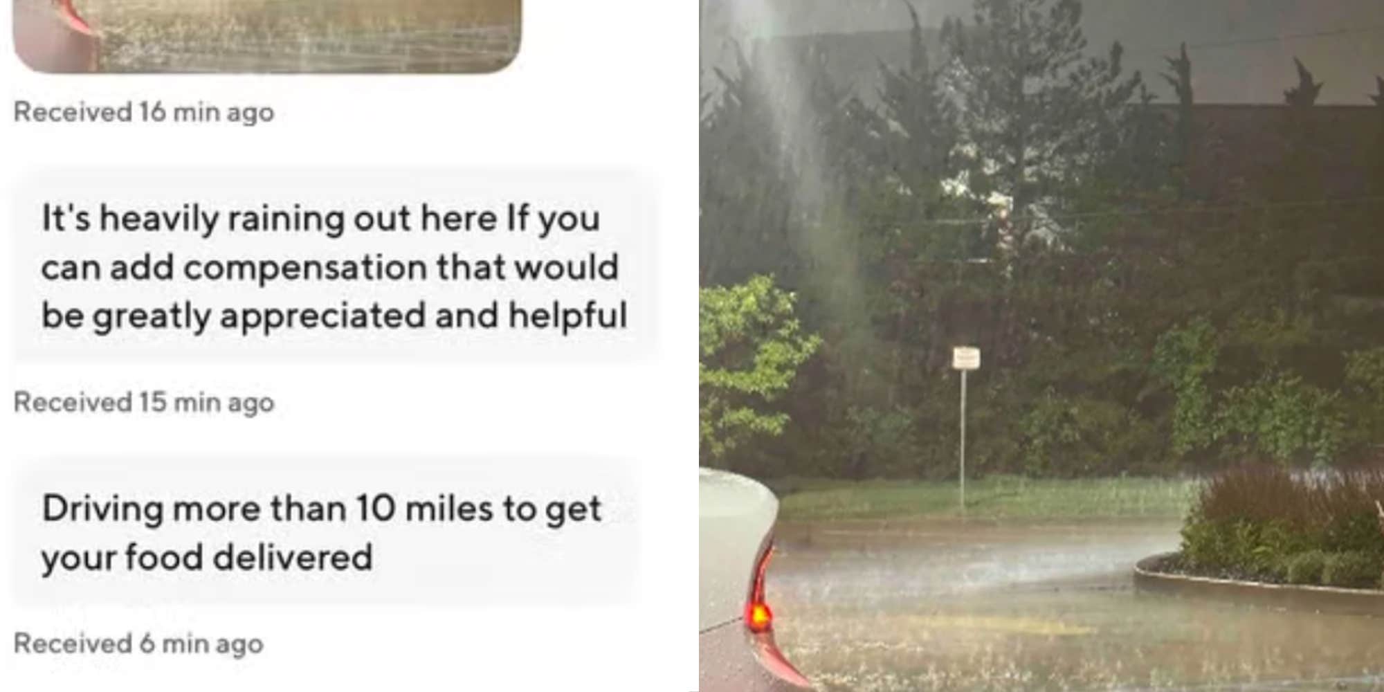 "Is this normal?": Customer stunned after DoorDash driver demands extra tip for delivering in the rain