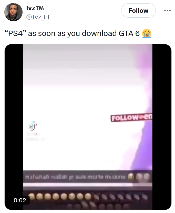 GTA 6 Trailer 2 tweet reading '