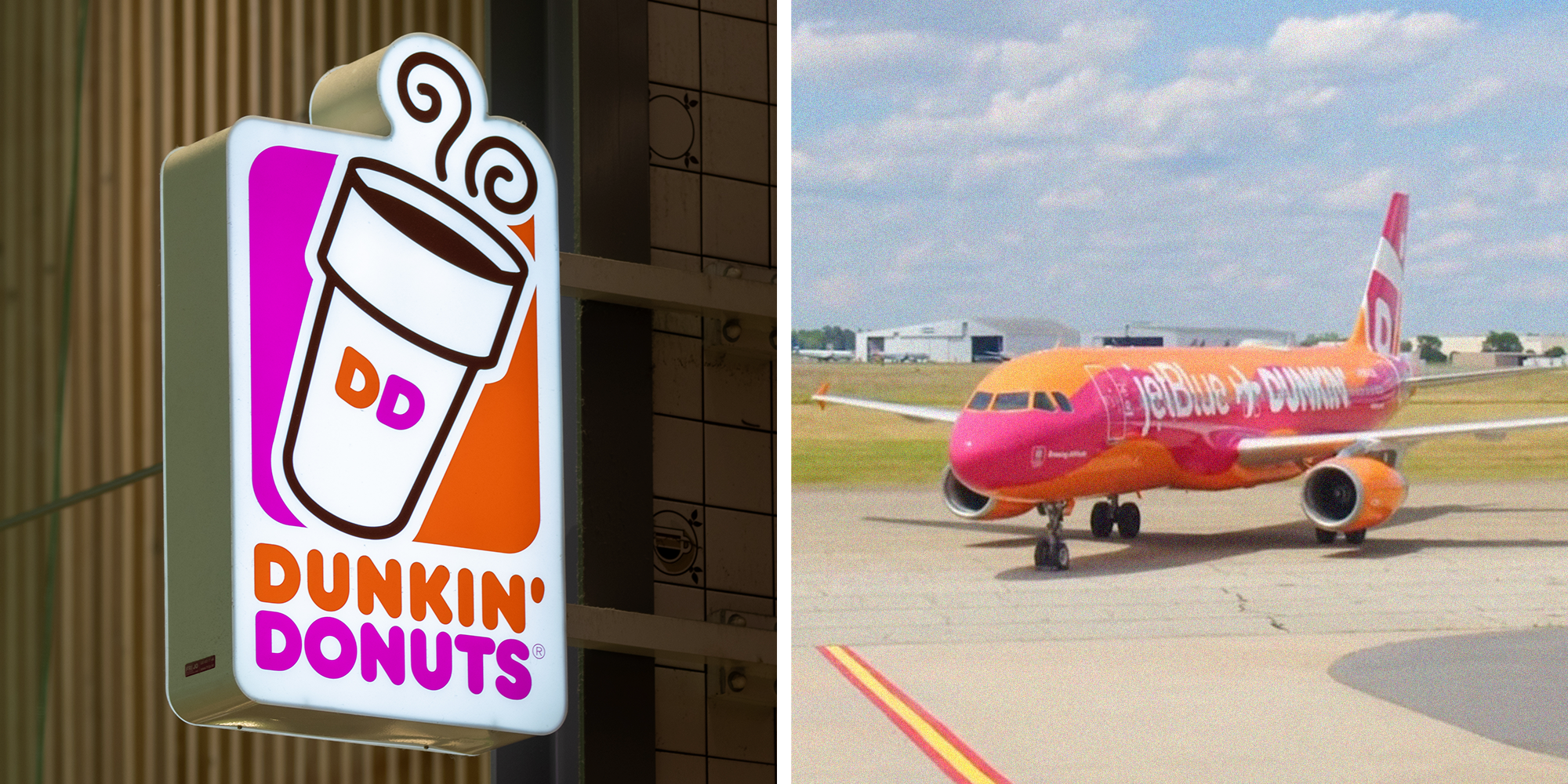 jetblue dunkin donuts coffee plane