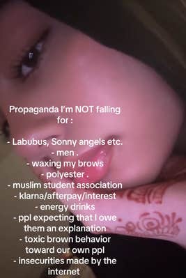 Propaganda I'm not falling for TikTok video with a woman in a hijab.
