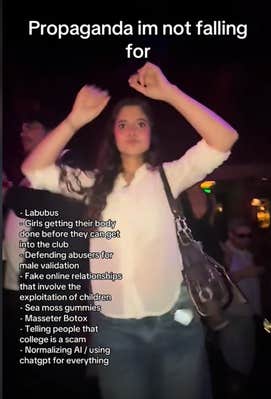 Propaganda I'm not falling for TikTok video with a woman dancing in the club.