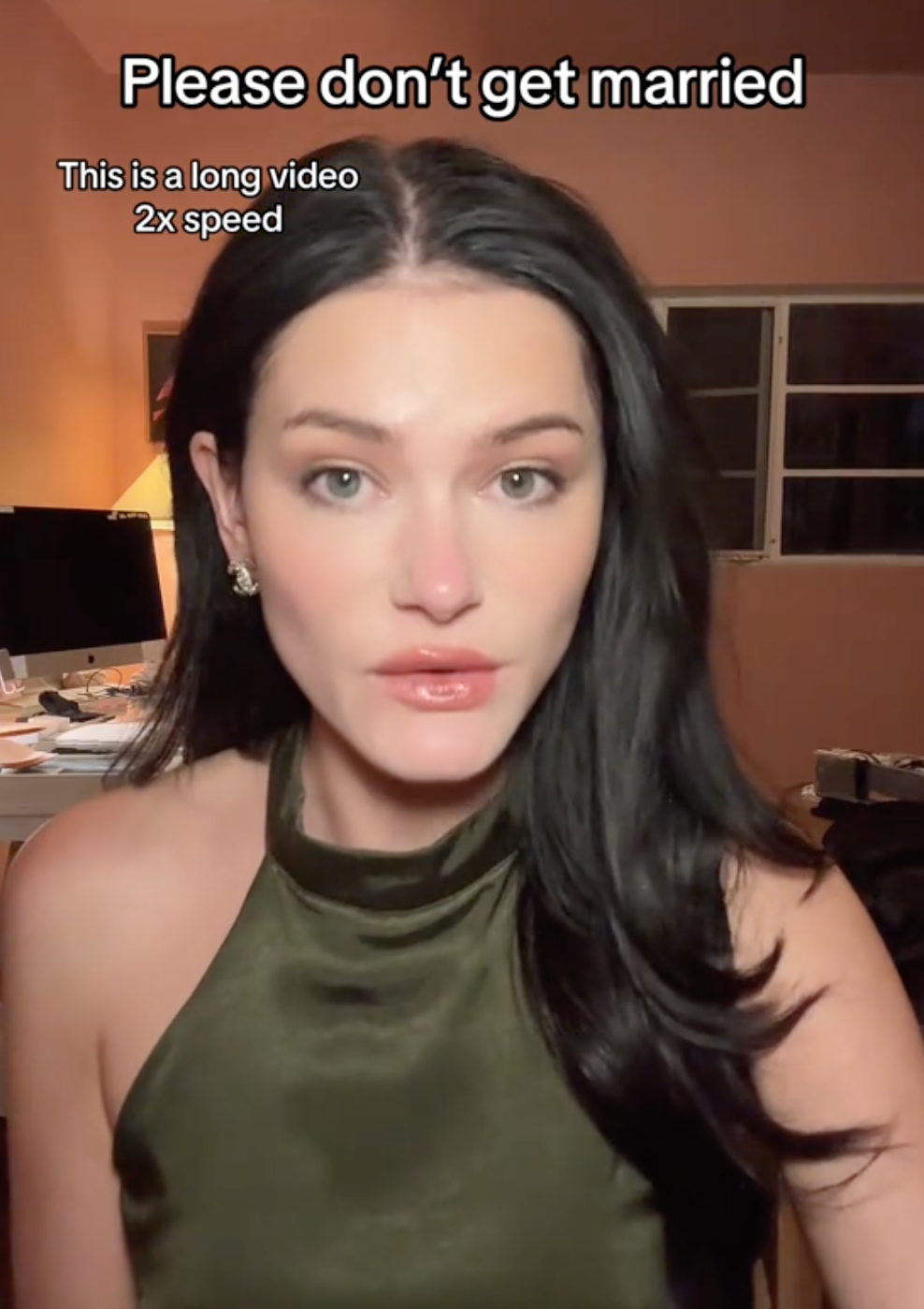 Woman explaining why marriage and children is bad