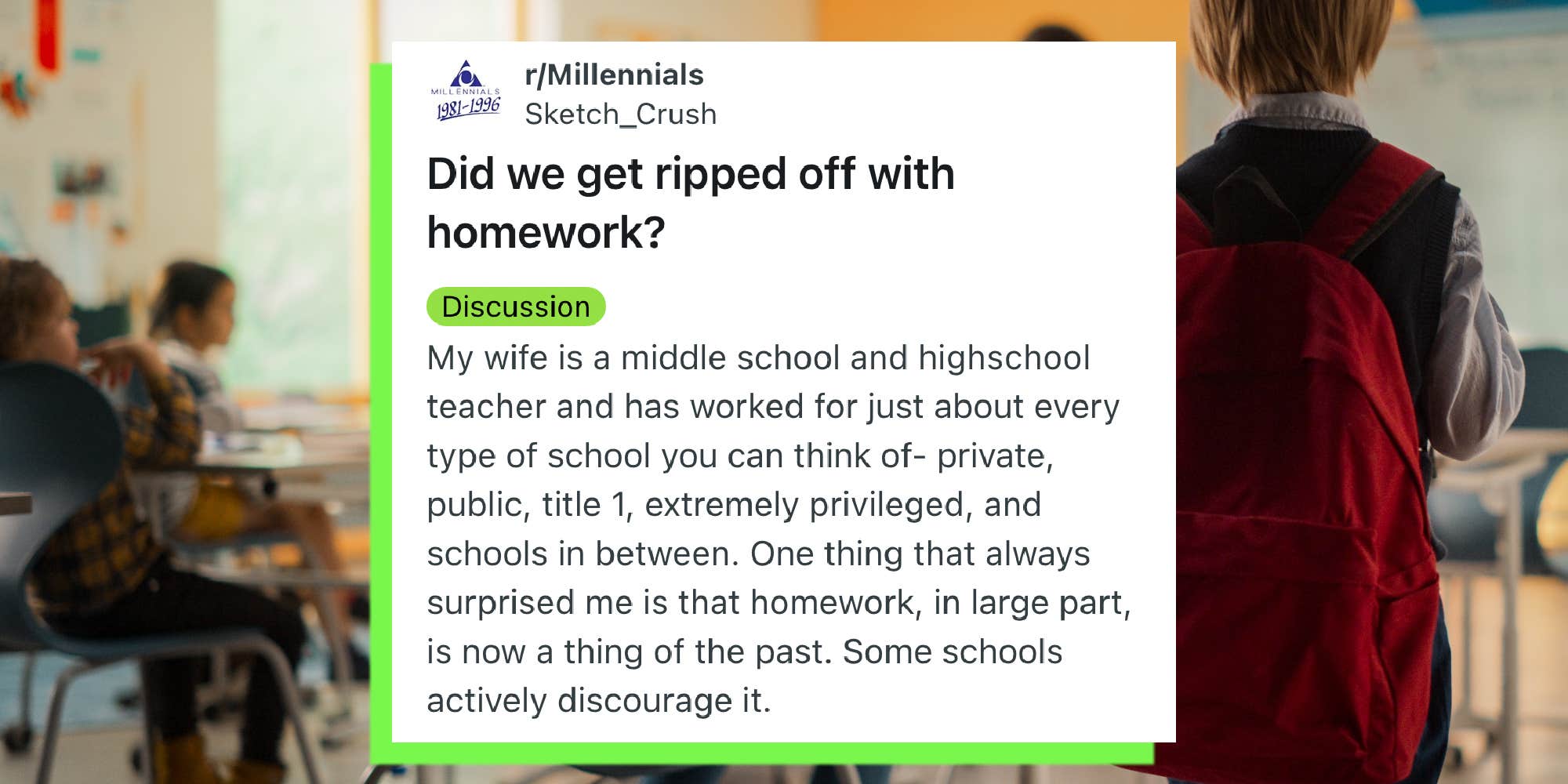 Millennial asks: Did we get ripped off by the homework grind?