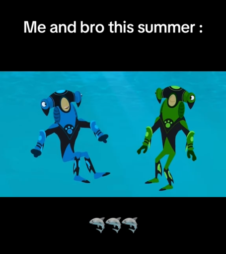 Sharking all summer meme TikTok video with a clip from Wild Kratts.
