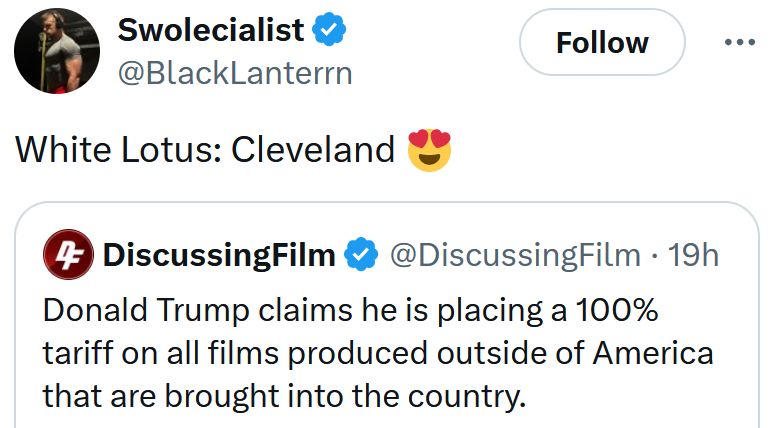 Tweet reading 'White Lotus: Cleveland'