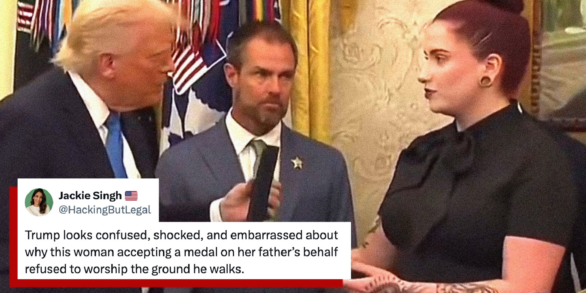 Scene from a medal presenting ceremony at the White House i Washington DC.