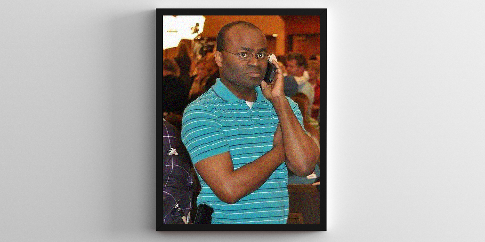 black guy on the phone