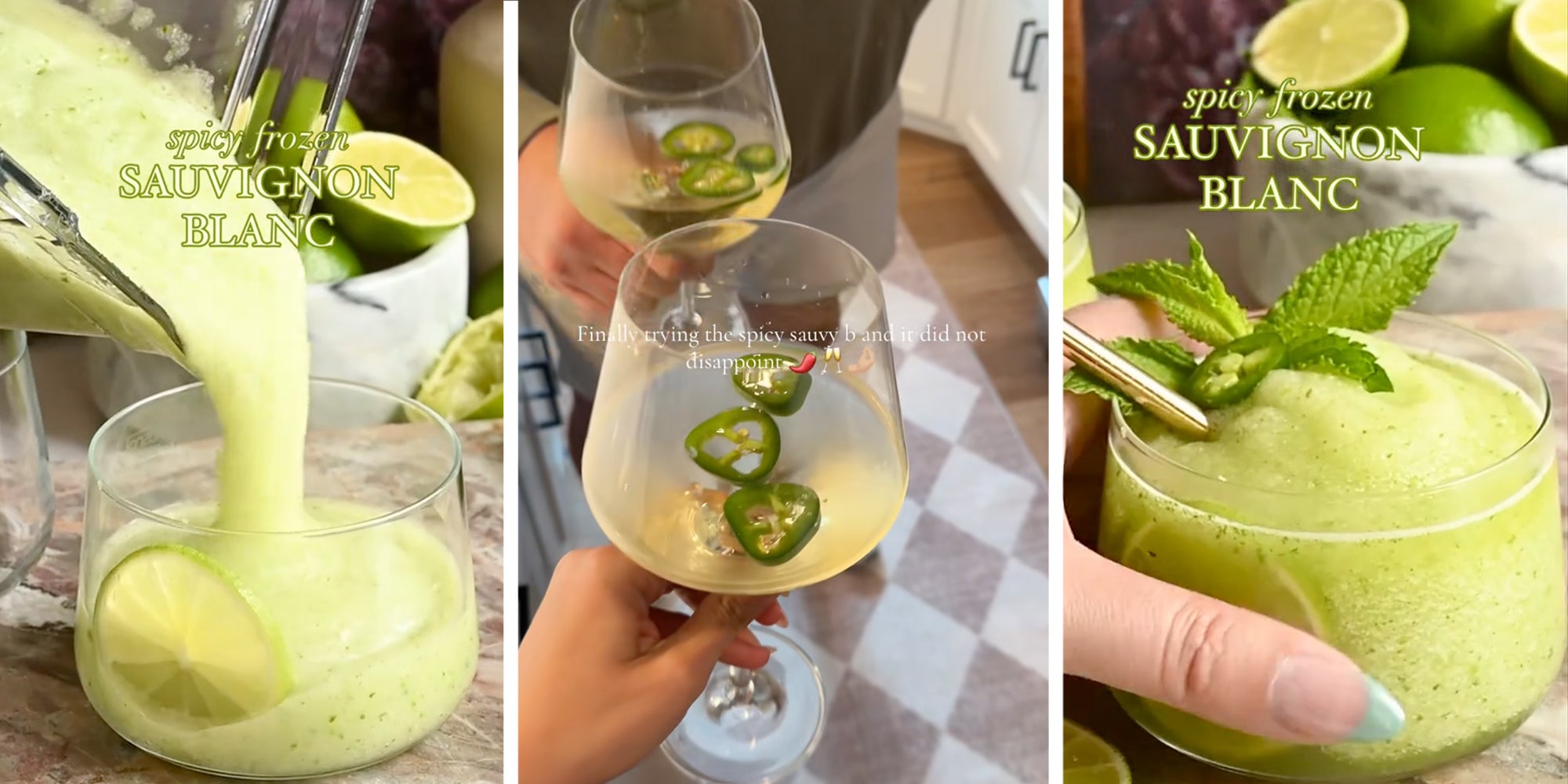 Spicy frozen Sauvignon Blanc recipe: 3 panel