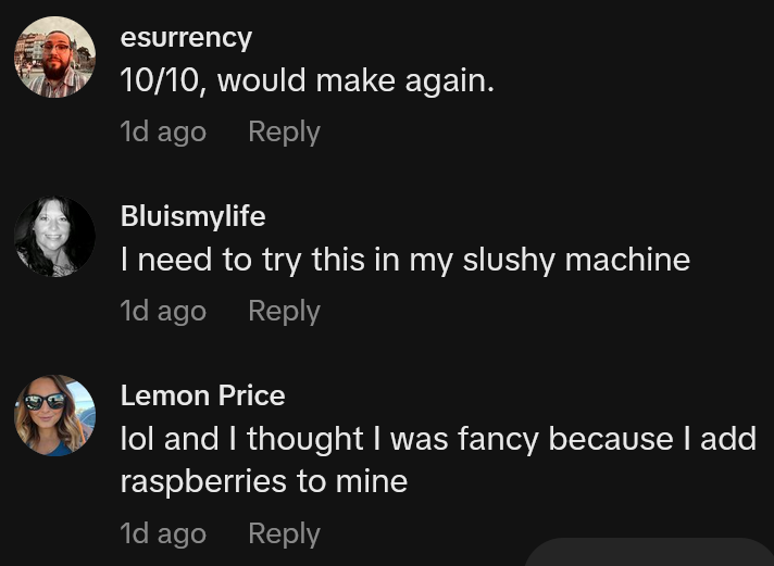 TikTok comments including one reading '10/10, would make again'