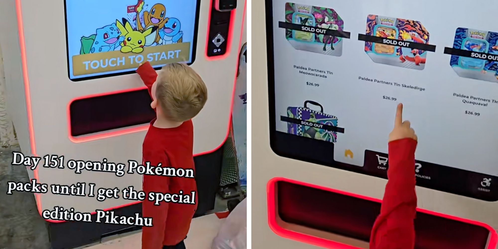 pokemon packs kid dissapointed scalpers