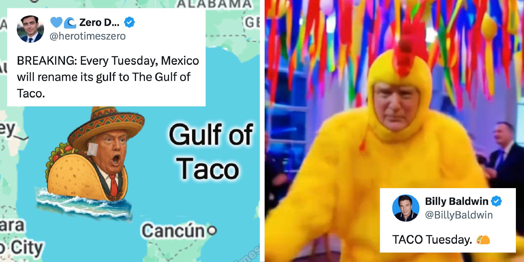 "TACO Tuesday" takes off as internet mocks Trump's tariffs strategy with taco memes, chicken suits, and more