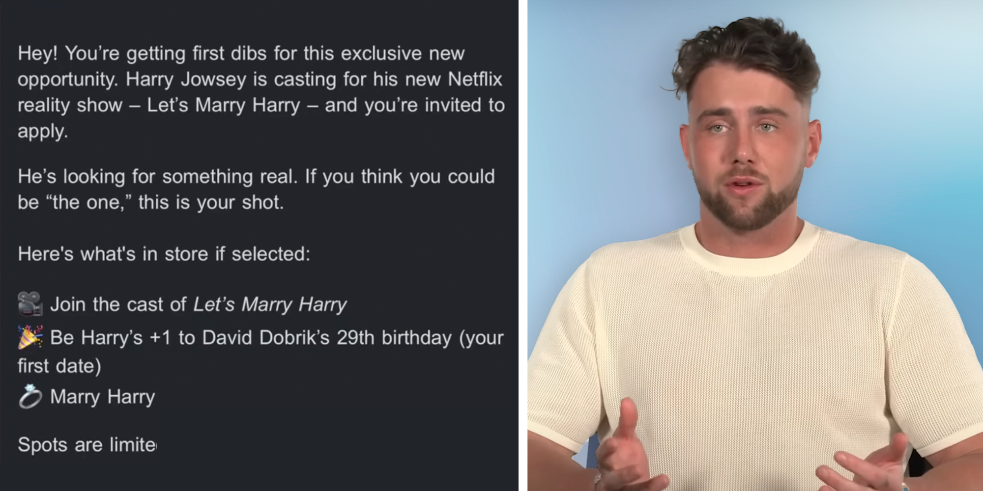 harry jowsey david dobrik wedding date netflix show