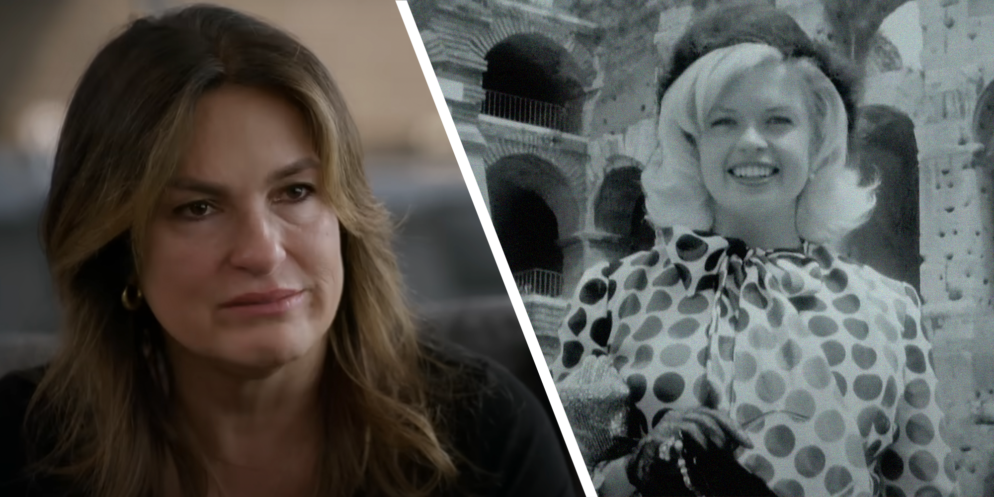 mariska hargitay next to a video still of her mother jayne mansfield - mansfield bars