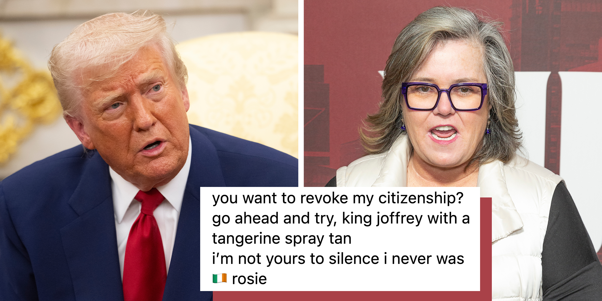 “King Joffrey with a tangerine spray tan”: Rosie O’Donnell responds to Trump’s citizenship threat on Instagram
