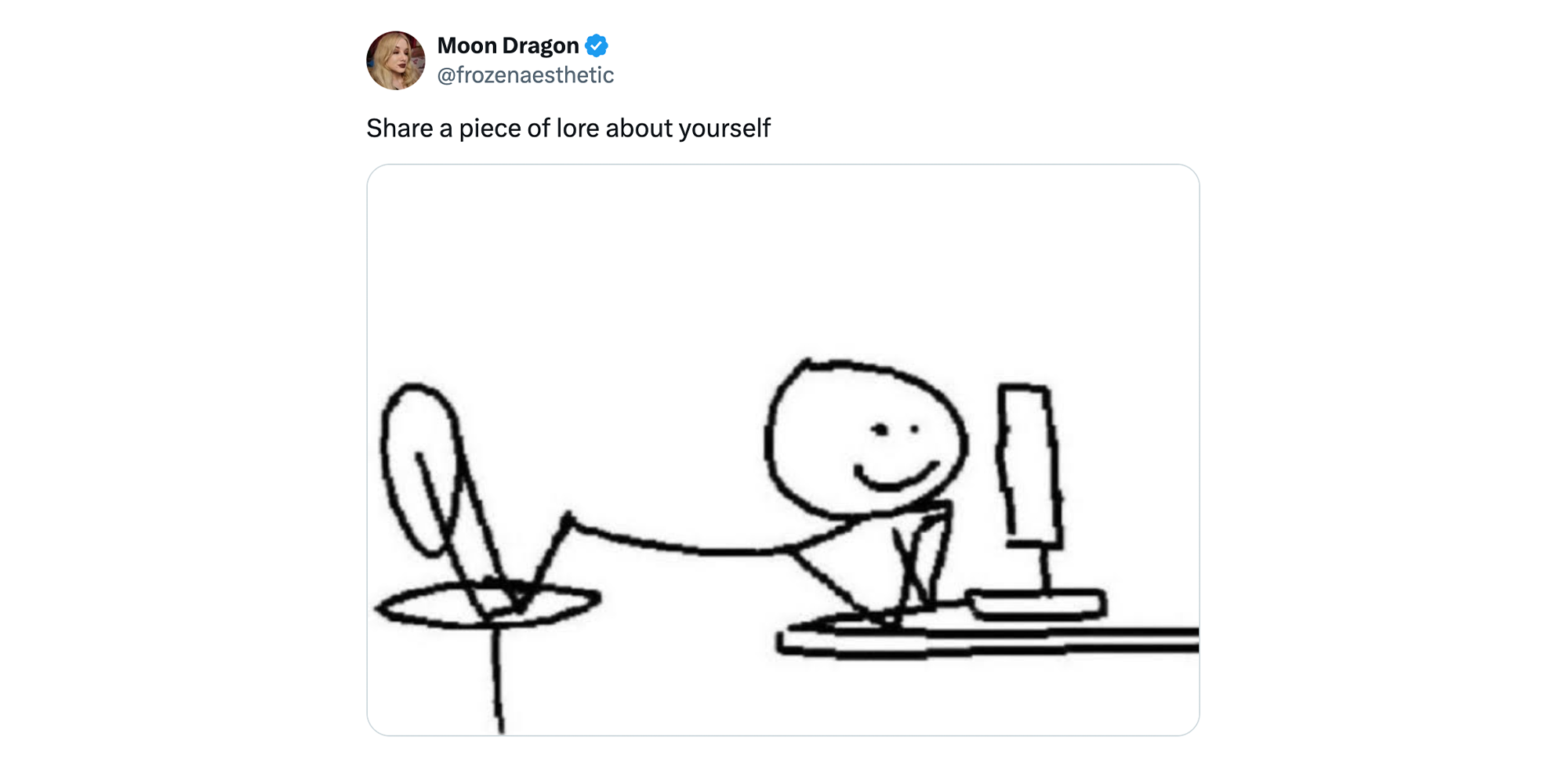 share a piece of lore about yourself tweet