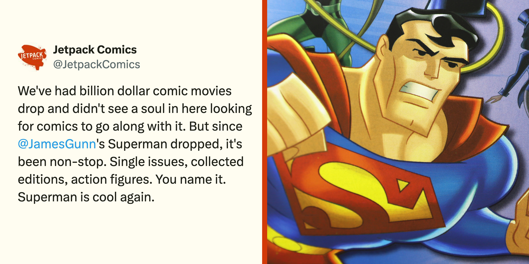 superman comics are cool again says comic store