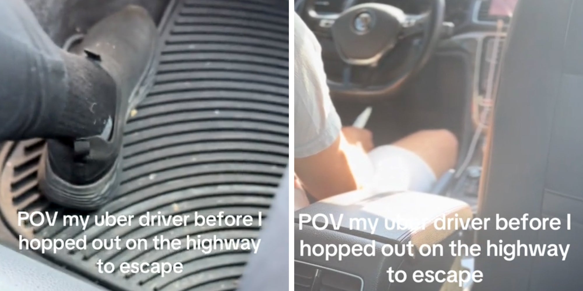 Uber driving twirling a knife in the front seat of the car