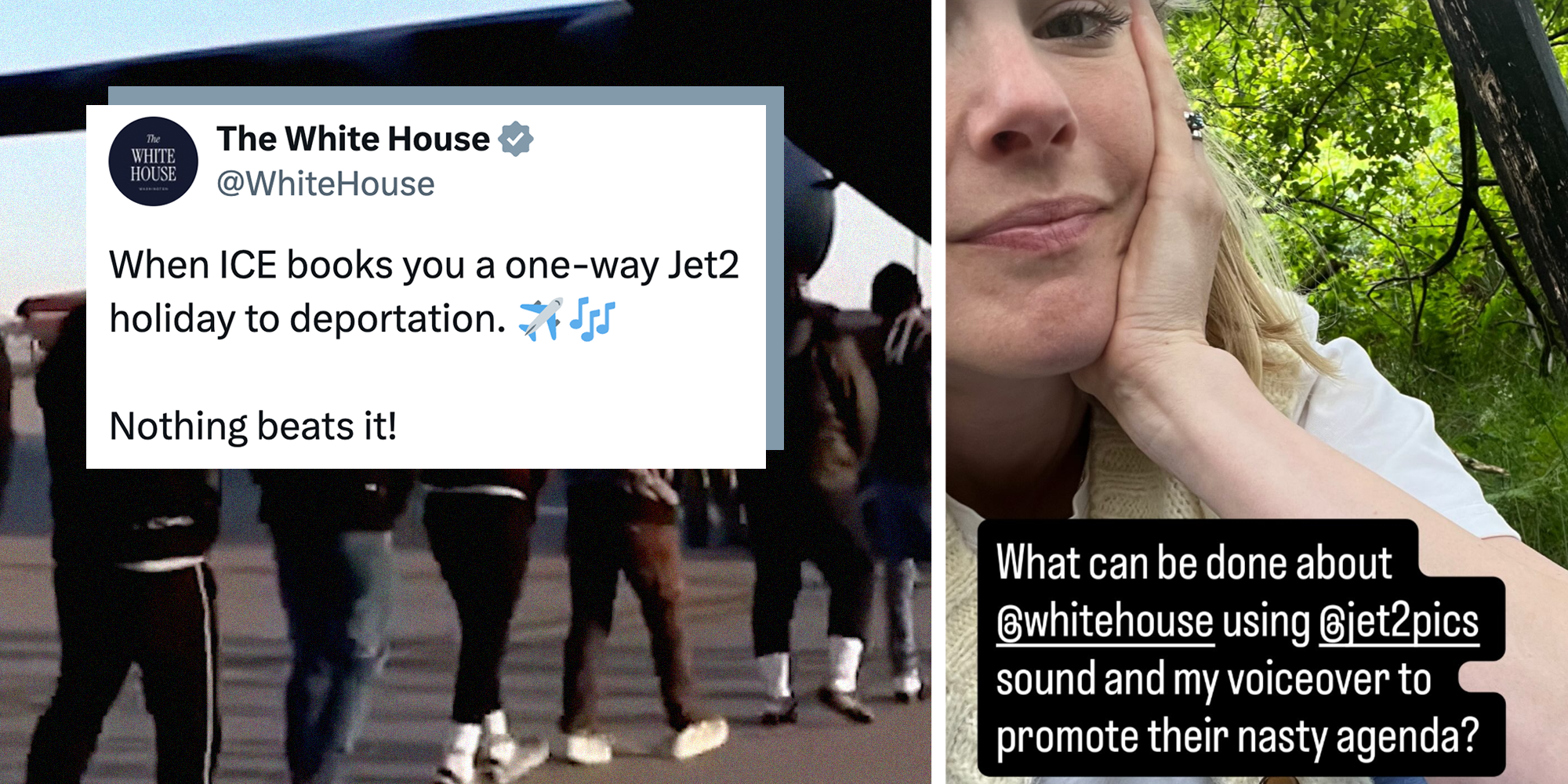 white house posts deportations jet2 holiday meme