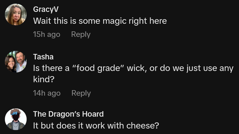 TikTok comments including one reading 'Wait this is some magic right here'
