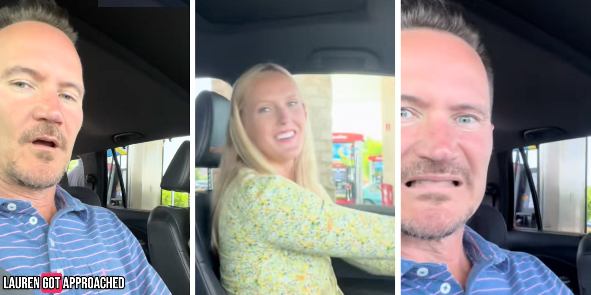 “And you sat there and let him?”: Husband called out for doing nothing as man pumps his wife’s gas