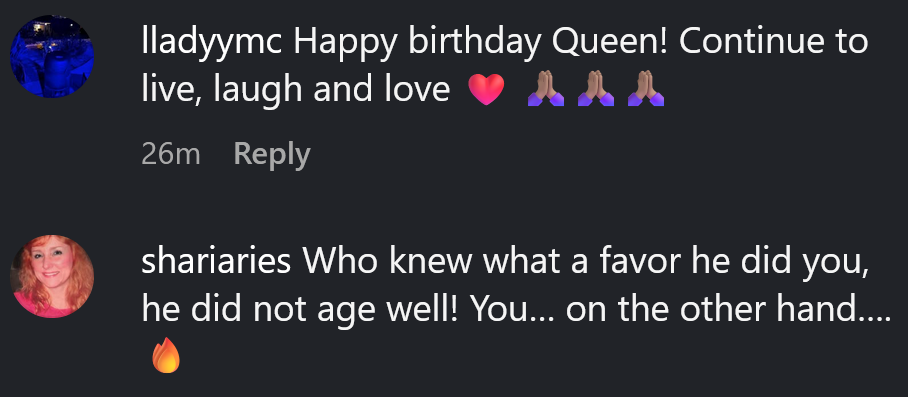 Instagram comment reading 'Who knew what a favor he did you, he did not age well! You… on the other hand….'